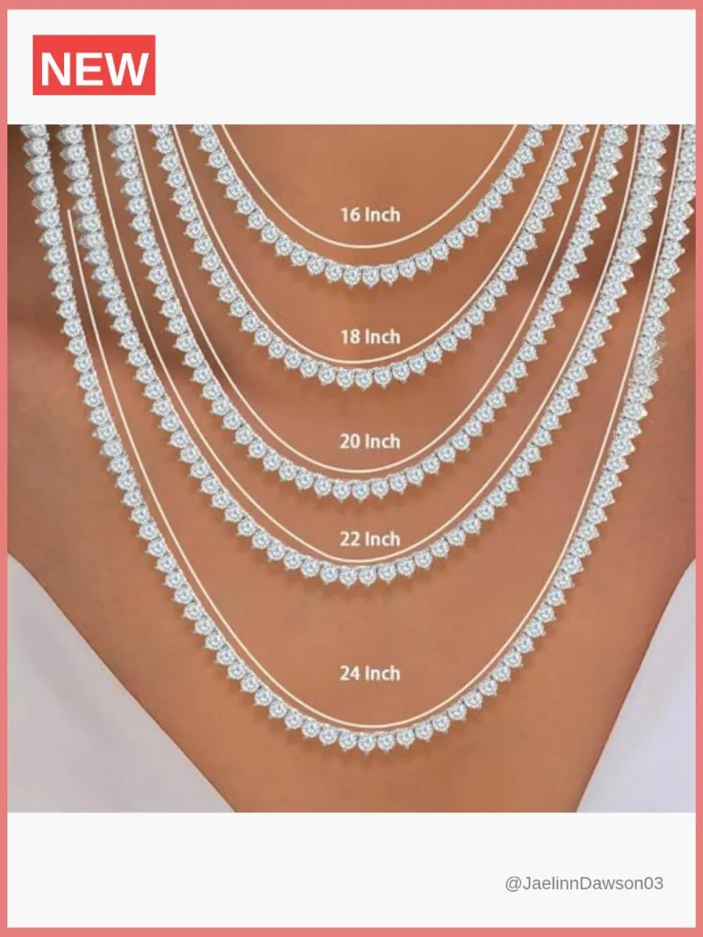 2mm Cubic Zirconia Tennis Necklace 16-22 Inch 18K Gold Plated